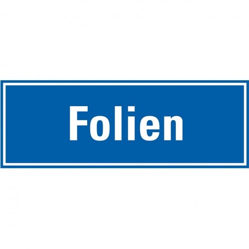 Aufkleber I Hinweisschild Folien, blau/weiß, Folie, selbstklebend, 297x105mm