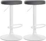 thumbnail of 2er Set Barhocker KAZON - Kunstleder Grau 38.5x38.5x60 cm Weiß | Barstuhl Höhenverstellbar Drehbar Tresenhocker Tresenstuhl Kneipenhocker Kneipenstuhl