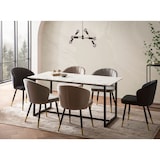 thumbnail of Esszimmertisch 120x60x76 cm Küchentisch Weiß in Marmor-Optik Modern, Esstisch Klein, Speisetisch Rechteckig, Tisch Esszimmer mit