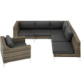 thumbnail of tectake Pieza modular para conjunto de ratán Villanova sillón  antracita-jaspeado - 404418