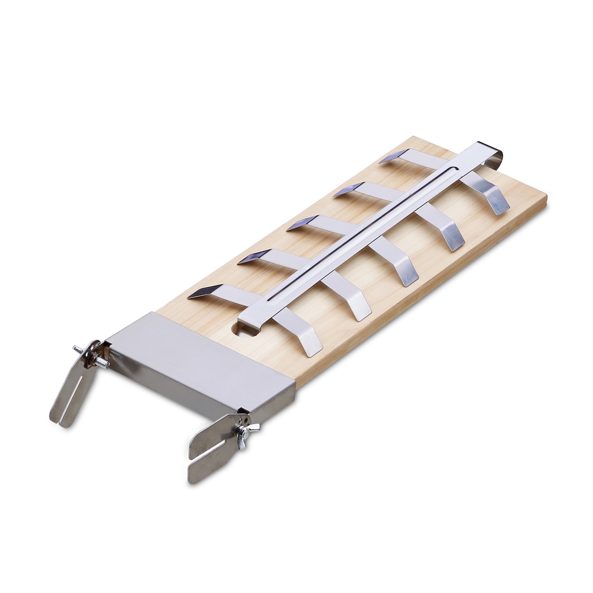 Relaxdays Flammlachsbretter 2er Set, Räucherbrett f. Lachsfilet, Zedernholzbrett, neigbare Edelstahl Halterungen, natur