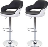thumbnail of 2er-Set Barhocker stylisch | Sitzhöhe 61-81cm | mit Lehne Kunstleder | Schwarz-Weiß | Barstuhl Tresenhocker Drehhocker