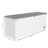 thumbnail of METRO Professional Congelador Arcón GHF2700S, acero, 188 x 73.5 x 94.5 cm, 700 L, 125 W, 3 cestas, iluminación LED, 6 ruedas, cerradura, blanco/gris