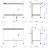 thumbnail of Mesa Central Desmontada 1700 x 700 mm MCD-177 de Edenox