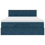 thumbnail of vidaXL Ottoman-Bett mit Matratze & LEDs Dunkelblau 140x190 cm Samt