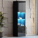 thumbnail of Hochglanz Vitrine Schwarz 45x35x160 cm LED Glasregal Aufbewahrungsschrank Wohnzimmer Schlafzimmer Büro modernes Design