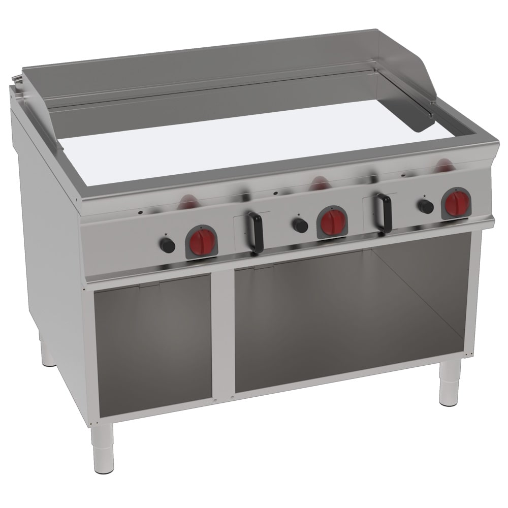 EURAST - Plaat-frytop cd 15 mm op gas vlak op open onderstel - 1200x900x900 mm - 24 Kw - 36822313