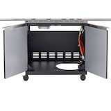 thumbnail of Tarrington House Barbecue a gas con 4 bruciatori principali + 1 laterale Paxton, area cottura 41 × 71 cm, tavolino, con ruote, acciaio, nero opaco