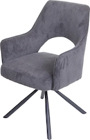Juego De 2 Sillas De Comedor HWC-H42, Silla Giratoria, Altura Regulable Giratoria Piel Sintetica Vintage Gris Oscuro Base Negra 84412999