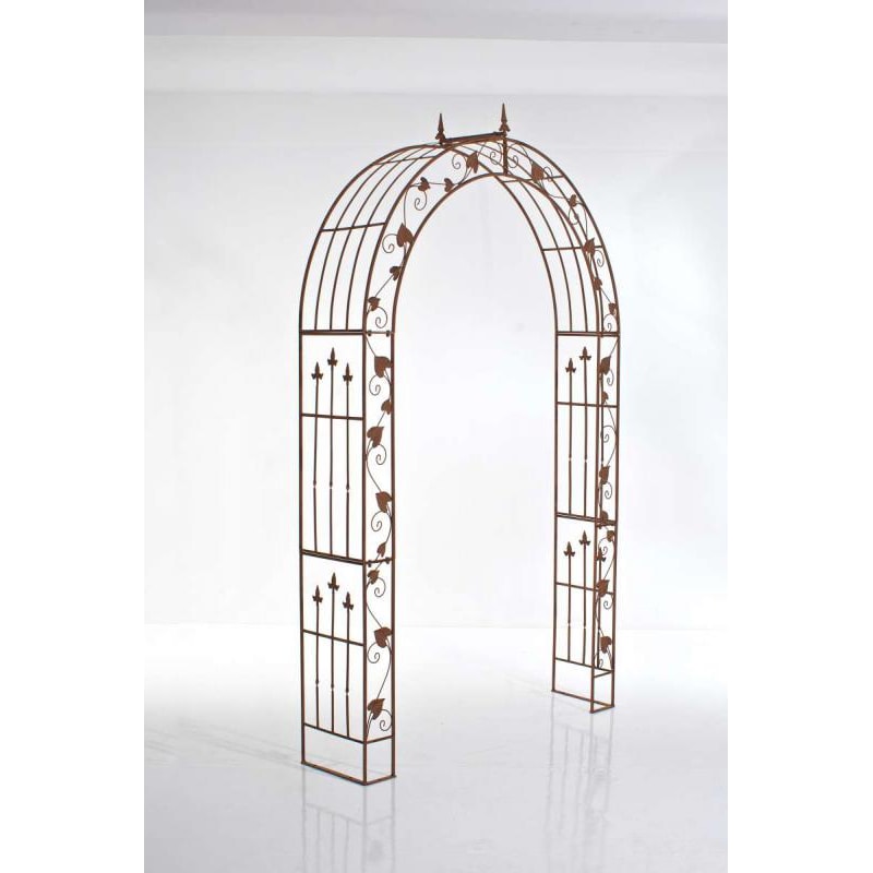 Décoshop26 - Arche à rosier décoration de de jardin plantes rosiers 247x147 cm en métal marron vieilli 10_0003929