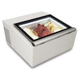 thumbnail of Tafelmodel ijsvitrine, wit, opent aan de serveerzijde.