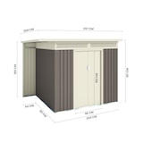 thumbnail of Hoggar - Caseta de Jardín Metálica Coffee 5,30m2 - 257x206x187cm - Respiraderos - Techo Inclinado - Garantía 10 Años - Cobertizo Metal Resistente