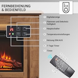 thumbnail of BALDERIA Finn camino elettrico da pavimento, effetto fiamma LED, riscaldamento, rovere scuro