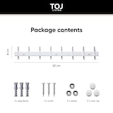 thumbnail of TOJ Living Wandgarderobe – 16 Haken – 62 cm – Edelstahl – Weiß – Hakenleiste