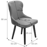 thumbnail of Juego de 2 sillas de comedor HWC-M60, silla tapizada silla de cocina sillón silla, tela/textil madera maciza ~ verde oscuro-gris