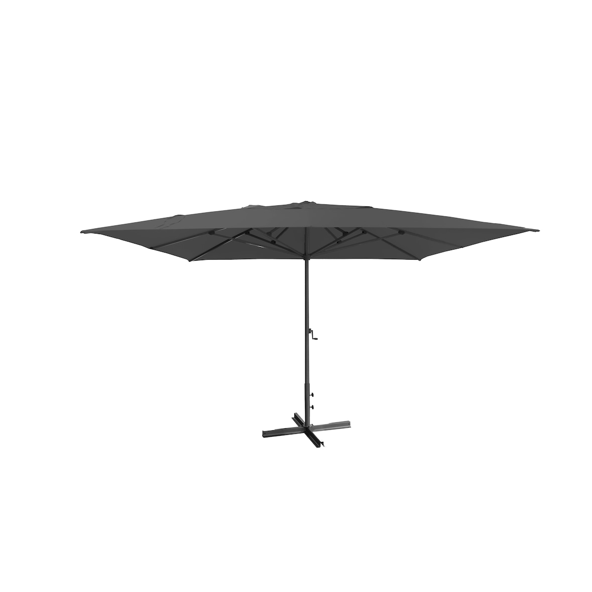 METRO PROFESSIONAL Ombrellone quadrato, alluminio, 4 x 4 m, idrorepellente, antracite/grigio