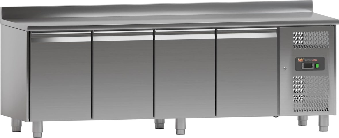 Tiefkühltisch - 2,2 x 0,7 m - 4 Türen mit Aufkantung