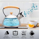 thumbnail of Briebe Wooden Wasserkessel Induktion Flötenkessel 2,5L Edelstahl, Retro, Holzgriff, Inox