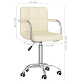 thumbnail of Décoshop26 - Silla de comedor/oficina giratoria con ruedas en tela color crema DEC025077