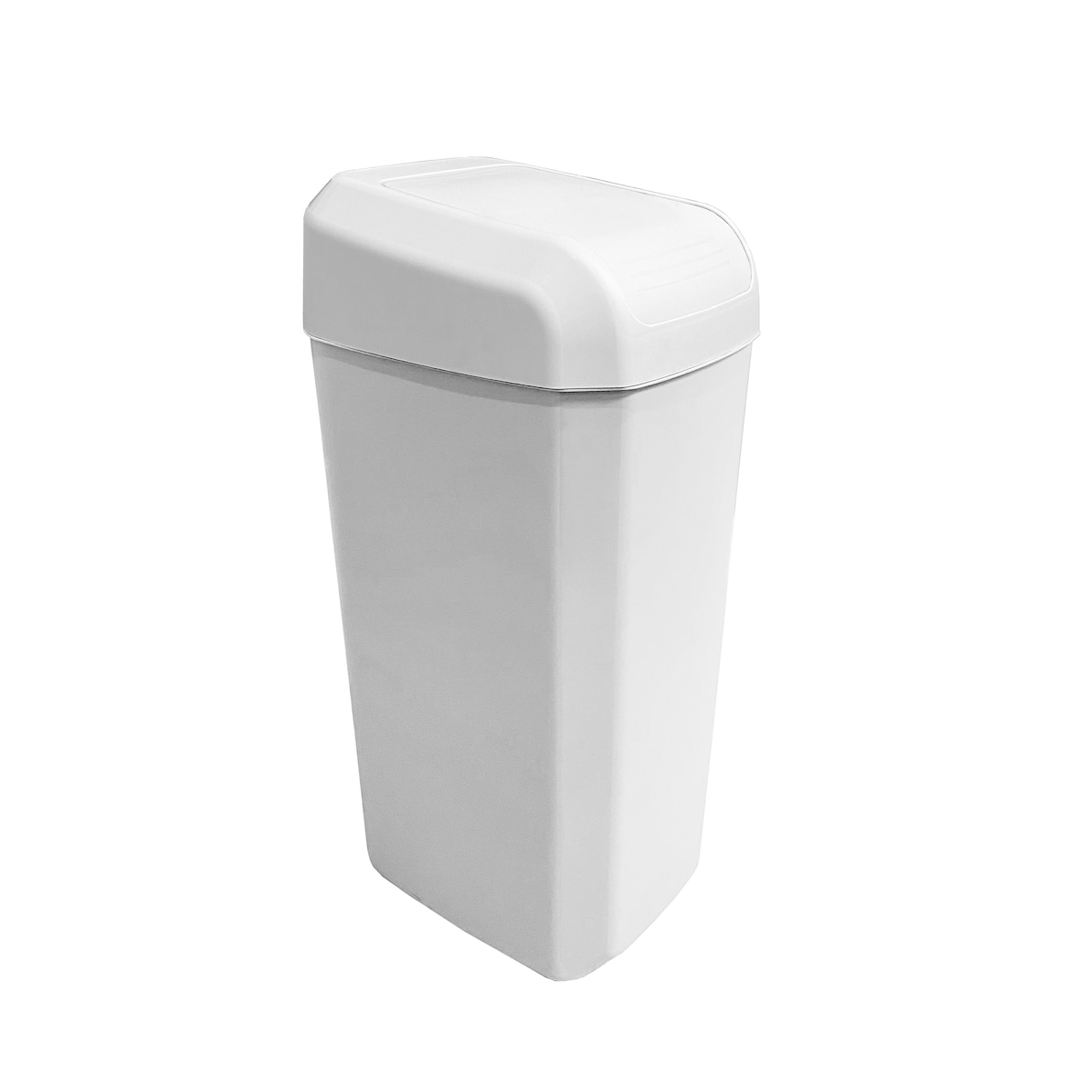 Poubelle TROYA avec couvercle basculant de 45 litres. Couleur blanche. Poubelle en plastique DENOX