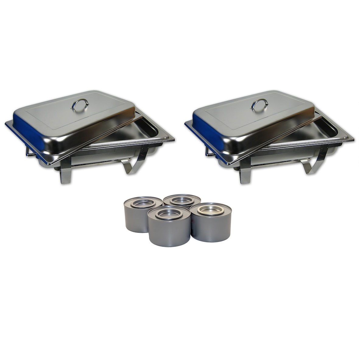 2er Profi Set Chafing Dish Speisenwärmer Warmhaltebehälter aus Edelstahl