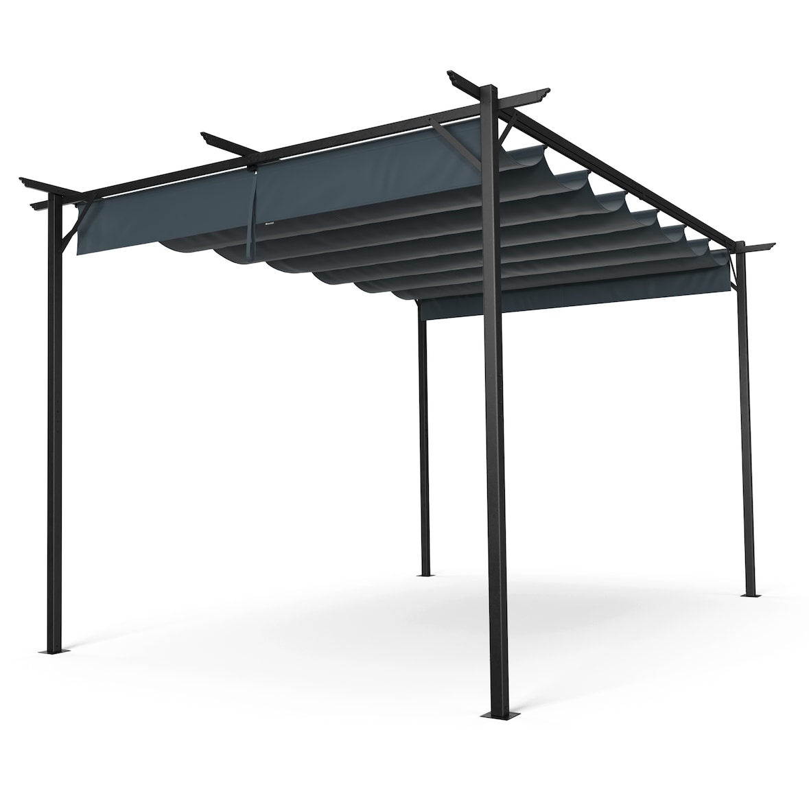 Pantheon Robust Pergola 3x4m wetterbeständig Stahl pulverbeschichtet Dunkelgrau
