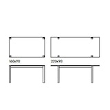 thumbnail of Milani Home tavolo in metallo 80 x 200 x 77 cm cemento