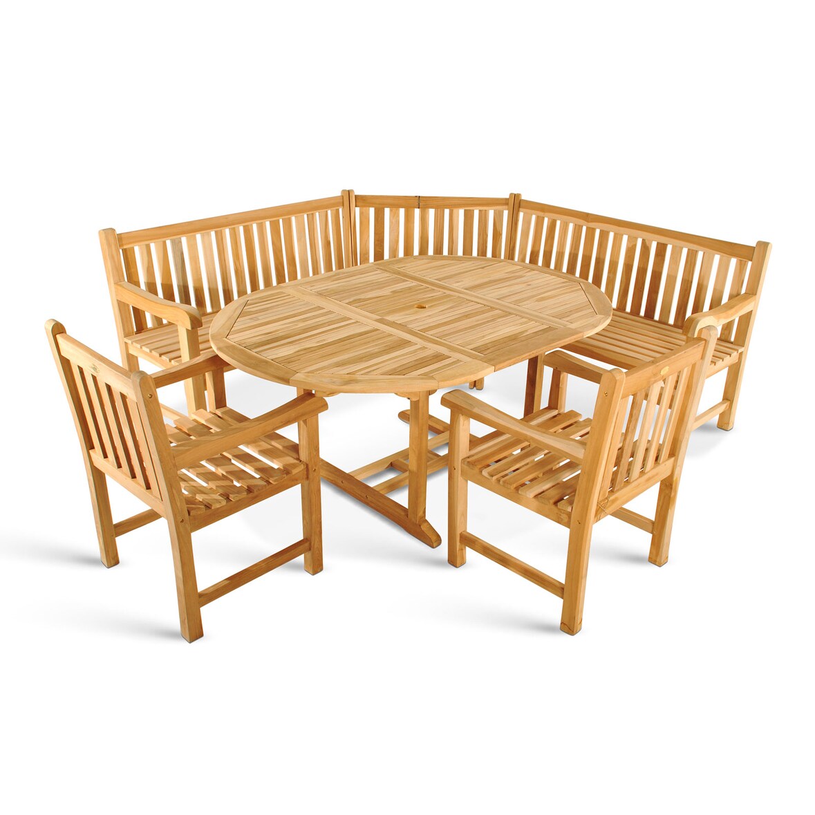 SAM® Gartenmöbel Set 4tlg mit Eckbank Teak Gartentisch ausziehbar 120-170 cm BORNEO/CARACAS