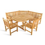 thumbnail of SAM® Gartenmöbel Set 4tlg mit Eckbank Teak Gartentisch ausziehbar 120-170 cm BORNEO/CARACAS