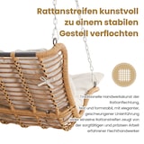 thumbnail of Merax Schaukelbank 2-Sitzer PE-Rattan, Hängeschaukel Garten, mit Kissen & 2 Ketten, abnehmbar waschbar, Beige