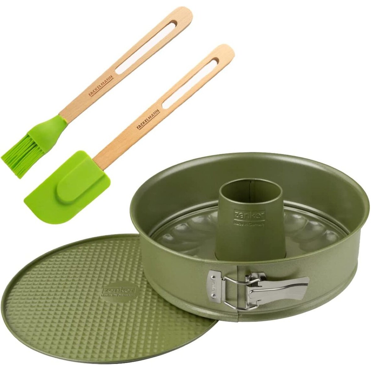Set de Repostería, Incluye 1 Molde de Horneado Zenker Green Vision 26 Cm Antiadherente con Cera Natural de Carnaúba, 1 Paleta de Silicona Fackelmann