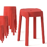 thumbnail of 12 Tabourets Gigognes empilables BM HOME TAB-ROUGE en plastique, légers pour la maison, salle de classe, cuisine, jardin