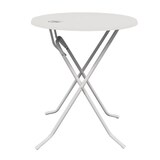 thumbnail of Mesa de bar plegable redonda de metal blanco Dubai de 85 cm