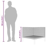thumbnail of vidaXL Gartensofa mit Kissen Halbrundes Poly Rattan