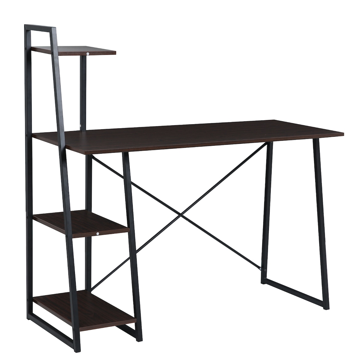 SVITA COMBO1 Schreibtisch Regal Nussbaum-Optik Metall-Beine