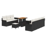 thumbnail of vidaXL Garten-Sofa-Set mit Kissen mit Kissen 10 pcs Schwarz und Creme