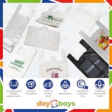 thumbnail of DayBays 100 Stk. Hemdchentragetaschen 28+14x48 cm HDPE weiß geblockt, reissfest