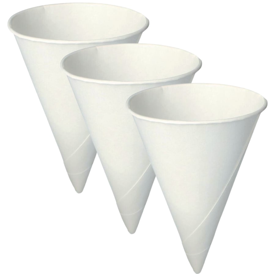 5000x Spitzbecher Pappe 4,5 oz weiß 133 ml (Papp-Cones)