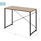 thumbnail of Max Home Secretária em madeira e aço 100x40x70 cm