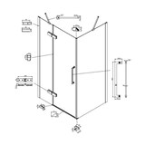 thumbnail of Box Doccia H200 Anta Battente 8mm Trasparente Anticalcare - 79,5x90 - Ingresso 50cm