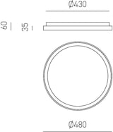 thumbnail of Krizia 38W LED-Deckenleuchte 4000K, dimmbar, Phasenanschnitt, weiß satiniertes Aluminiumgestell, Diffusor aus opalfarbenem Acryl – Gealuce