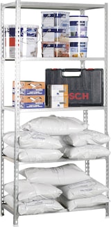 thumbnail of SimonRack Estantería Metálica, 1800x800x300 mm, 5 Alturas, Bandeja Madera, 150 kg de Punto Flexión, Galva/Madera - Maderclick