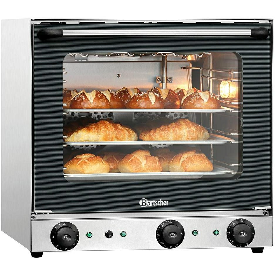 Heteluchtoven | SERIE AT | 4 Niveaus (438x315) | Elektrisch | 50°C/300°C | 2.7kW (230V) | Bevochtiging (Handmatig) | 600x610x580(h)mm