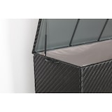 thumbnail of Tarrington House Caja de almacenaje para exterior con ruedas, acero/poliratán, 160 x 75 x 94 cm, negro