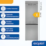 thumbnail of Exquisit Kühl-Gefrierkombination KGC320-95-E-040E inoxlook | 315 l Nutzinhalt | Edelstahloptik