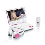 thumbnail of LENCO DVP-910 9- DVD-Player + USB & KfZ-Halterung, pink/weiß.