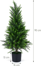thumbnail of COSTWAY Set de 2 cedros artificiales de 90 cm, árbol sintético con maceta, tronco y hojas de PE, planta decorativa verde