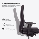 thumbnail of bümö SitzMeister Bürostuhl ergonomisch, Vollpolster in schwarz - Ergonomischer Drehstuhl mit Rollen, Stuhl mit Armlehne, Synchronmechanik uvm. -