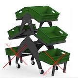 thumbnail of Présentoir étalage fruit et légumes ilot central + niveau supérieur 610x1250x1340 soit 4 caisses 600x400