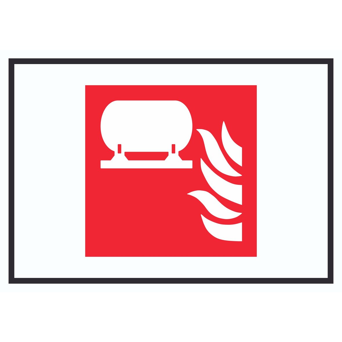 Fest eingebaute Feuerlösch-Einrichtung Symbol Schild A3 Rückseite selbstklebend